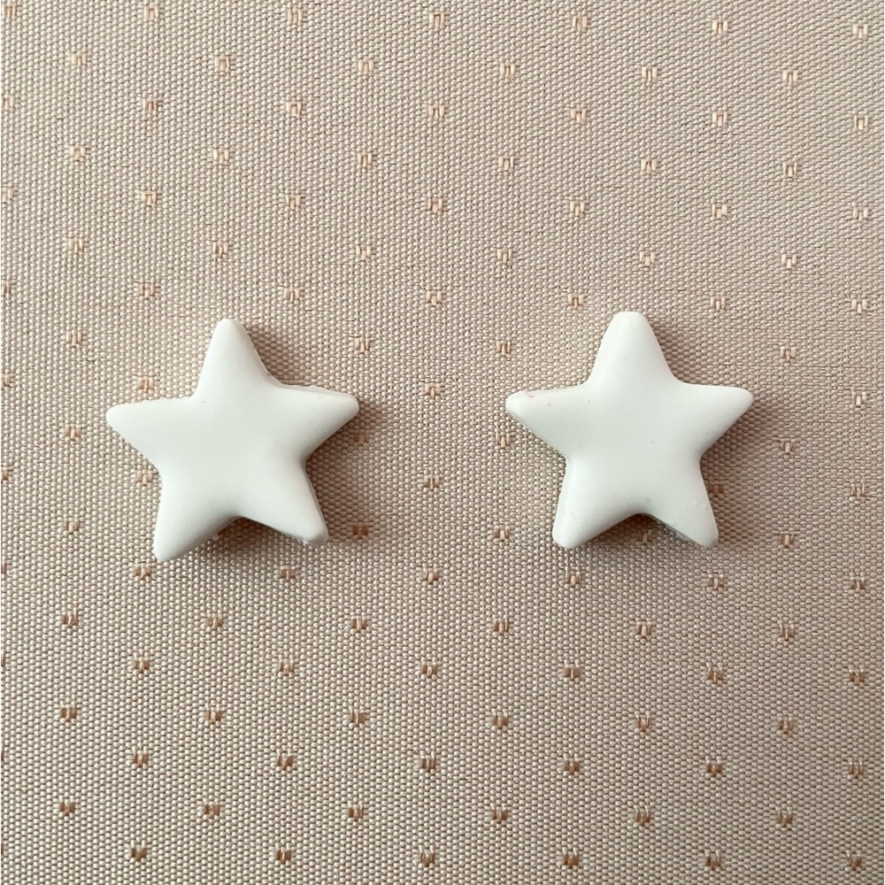 White star clay studs